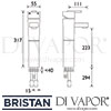 Bristan QUBE Tall Basin Mixer Tap without Waste Dimensions